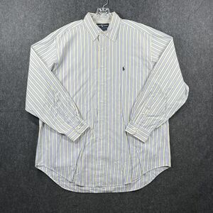 Ralph Lauren Yarmouth Shirt Men’s 17 - 34/35 White Yellow Blue Striped Casual